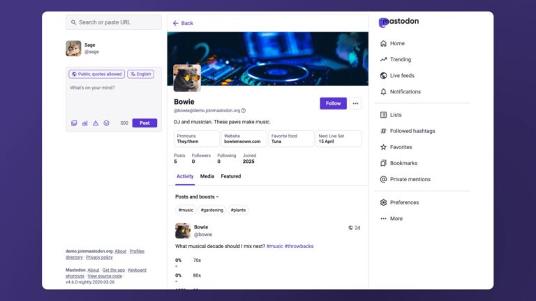 Mastodon перерабатывает профили пользователей для привлечения новых пользователей