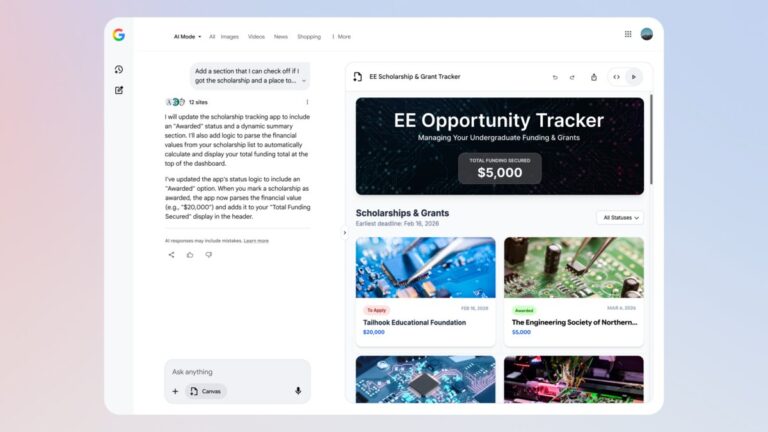 Google открывает доступ к AI Canvas: новый инструмент для работы с ИИ прямо в поиске