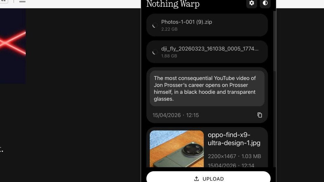 Nothing выпустила Warp — универсальный способ обмена файлами между Android и Mac