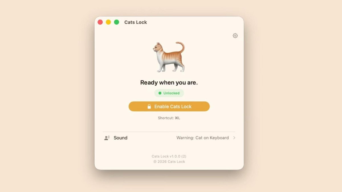 Cats Lock: приложение для Mac защищает клавиатуру от кошачьего саботажа