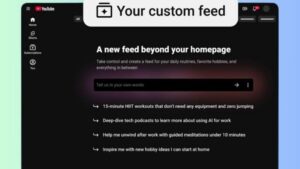 YouTube создаёт персонализированные ленты видео по запросу пользователя