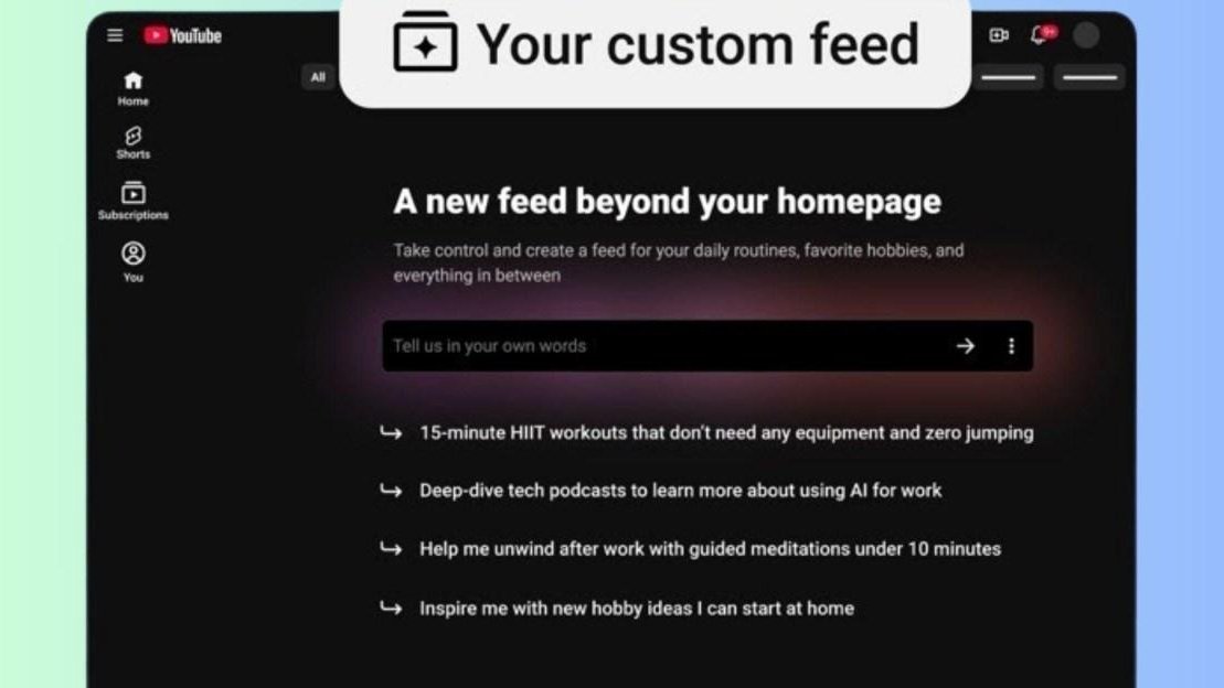 YouTube создаёт персонализированные ленты видео по запросу пользователя